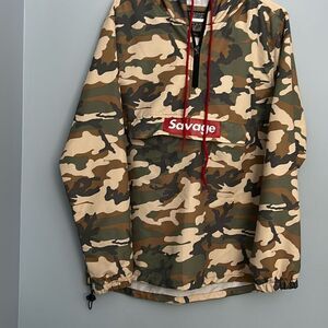 Brooklyn Cloth Savage Camouflage Pullover Hooded Jacket Medium